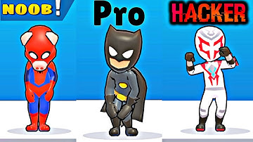 Swing Hero : SuperHero Fight - NOOB vs PRO vs HACKER Gameplay Walkthrough - Spiderman( Android-IOS)