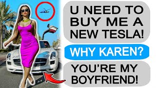 Karen DEMANDS I Buy her a TESLA! Gets Taught a Lesson! r\/EntitledPeople