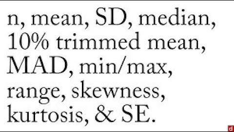 The "describe" function in R Programming (psych package)