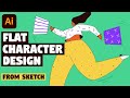 Flat Character Design | Illustrator Tutorial for Beginners
