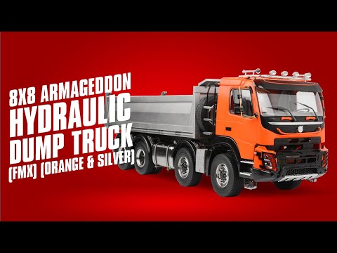 8x8 Armageddon Hydraulic Dump Truck (FMX) (Orange & Silver) | Product Spotlight
