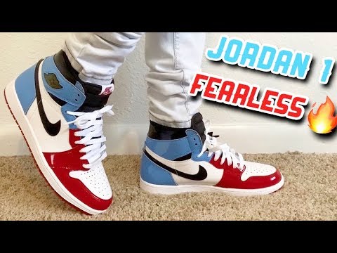 jordan 1 fearless unc chicago on feet