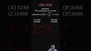JEE 2026 Binomial Theorem question solved in 60 Seconds #jee #exam #maths #education #iitjee #neet