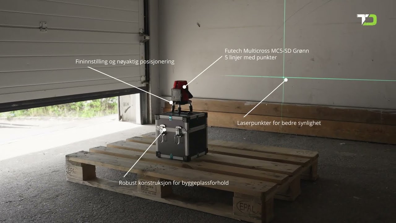 Futech Multicross MC5-SD Grønn | 5 linjer med punkter | ToolDepot.no