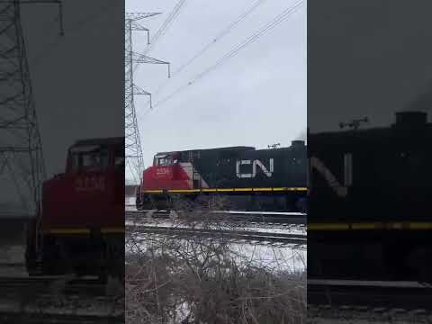 A Speedy/Smokey CN Z148 Power Move From Dash 9 Locomotives 2556 and 2553