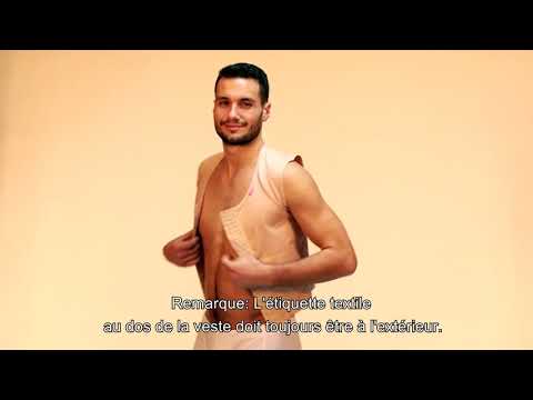 Comment bien porter le gilet pour homme LIPOELASTIC® postopératoire avec crochets avant?