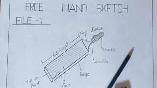 Carbon Steel Flat File Tool Drawing