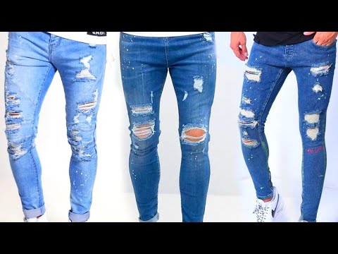 damage jeans design for man