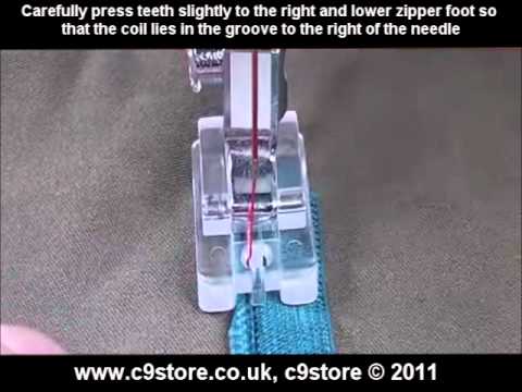 C9store clear invisible zipper presser foot - how to video - YouTube