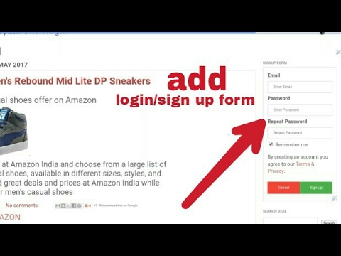 How to Create/add login and sign up form into the blogger