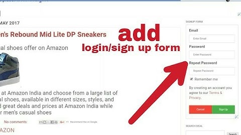How to Create/add login and sign up form into the blogger