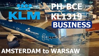 KLM 1319 PH-BCE Boeing 737-8k2 .Seat: 2F from Amsterdam to Warsaw.#klm #businessclass #meal