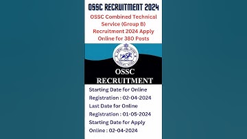 OSSC Combined Technical Service (Group B) Recruitment 2024 Apply Online for 380 Posts#shorts