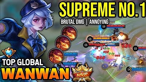WANWAN BEST BUILD 2023 | TOP GLOBAL WANWAN GAMEPLAY | MOBILE LEGENDS✓