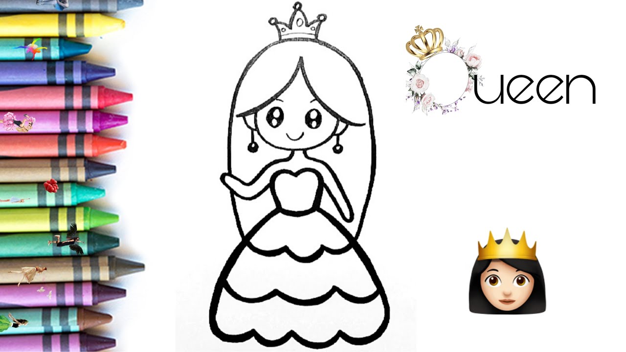 How to draw a Queen | Easy Drawing for Kids | How to draw a Girl - YouTube