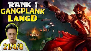 🔴 LangD Gangplank vs Sett (21/4/8) - LangD Rank 1 Gangplank Guide