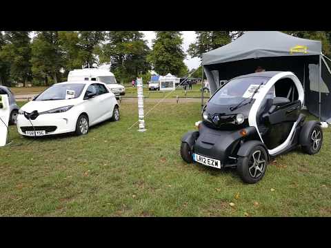 Setting up at the EV Show in the Blenheim Palace Festival of Transport Show