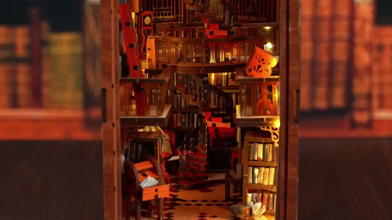 Top DIY Miniature Booknook Kit 2025 – LED Dollhouse Library Puzzle!