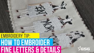 How to Embroidery Fine Letters and Detail With 60 Weight Thread