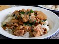 Super Easy & Yummy Chicken Mushroom w/ Scallions 嫩滑多汁 香葱蘑菇鸡盖饭 The Best Chinese Chicken Bowl Recipe