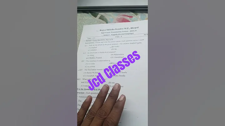 8 english ardhvarshik paper 2025-26 | Class 8th English Half Yearly Paper 2025-26