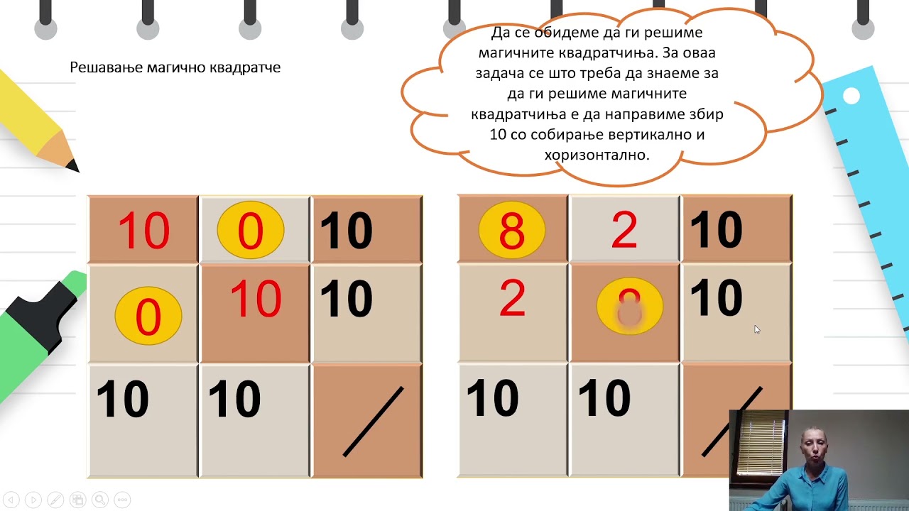 II одделение -  Математика -  Решавање магично квадратче