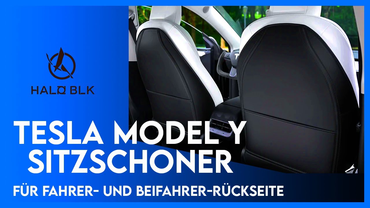 Tesla Model Y Sitzschoner für Fahrersitz- und Beifahrersitzrückseite - HALOBLK Seat Back Protector