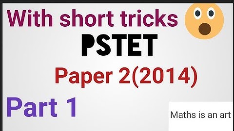 PSTET AUGUST 2014 paper 2 part 1