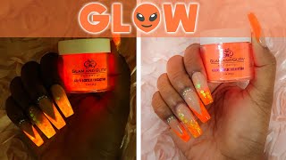 DIY Orange Glow in the Dark Nails