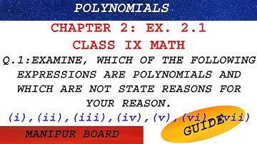 POLYNOMIALS || CLASS IX MATH EX.2.1 Q.NO. 1 || MANIPUR BOARD || GPS MANIPUR