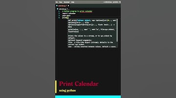 Print calendar using python code #coding #shorts #programming #pythonprogramming #python