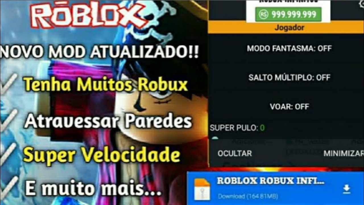 MOD MENU ROBLOX!! O MELHOR MOD ATUALIZADO  COM ROBUX INFINITO E VÁRIAS  FUNÇÕES!! 