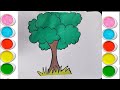 How to draw tree, drawing, coloring |Easy tree drawing for biginner, toddler