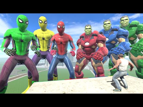 Franklin Save His Spiderman Team From Iron Hulk Team - INDIAN BIKES DRIVING 3D