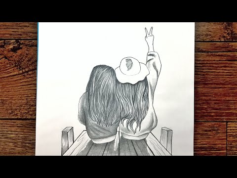 En İyi Arkadaş Çizimi (BFF) - How to Draw Best Friends Easy (BFF)