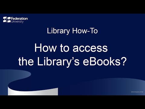 How to access the Library's eBooks