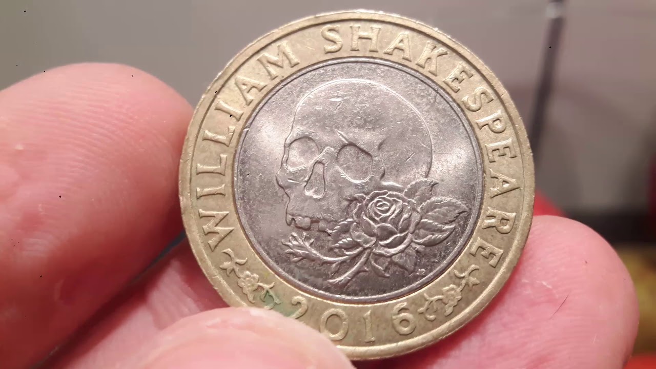 William Shakespeare &pound;2 Coin Skull and Rose 2016 - YouTube