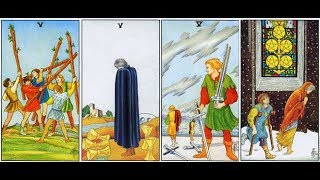 Обучение Таро: Пятерка чаш, Пятерка жезлов, Пятерка мечей, Пятерка пентаклей Обучение Таро: Пятерка чаш, Пятерка жезлов, Пятерка мечей, Пятерка пентаклей