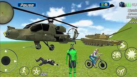 Rope Frog Ninja Hero Vegas Crime Simulator - Army Tank New Update - Android Gameplay