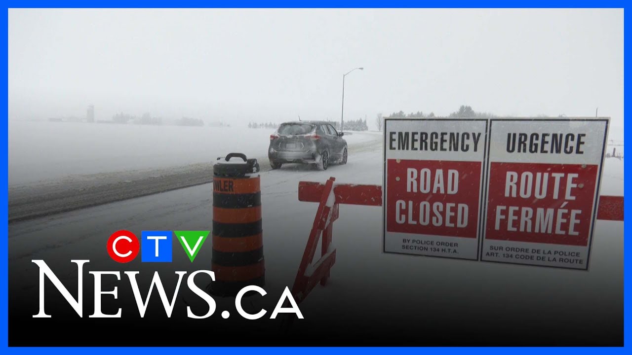 Snowy weather causes road closures and school bus cancellations - YouTube