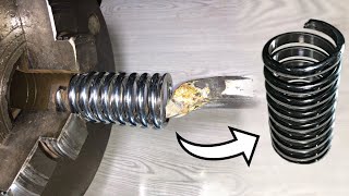 I Turn Stainless Steel Spring On Manual Lathe Machine, Machining projects