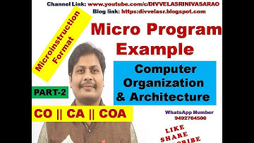 Microprogram Example || Microinstruction Format || Computer Organization and Architecture || CO | CA