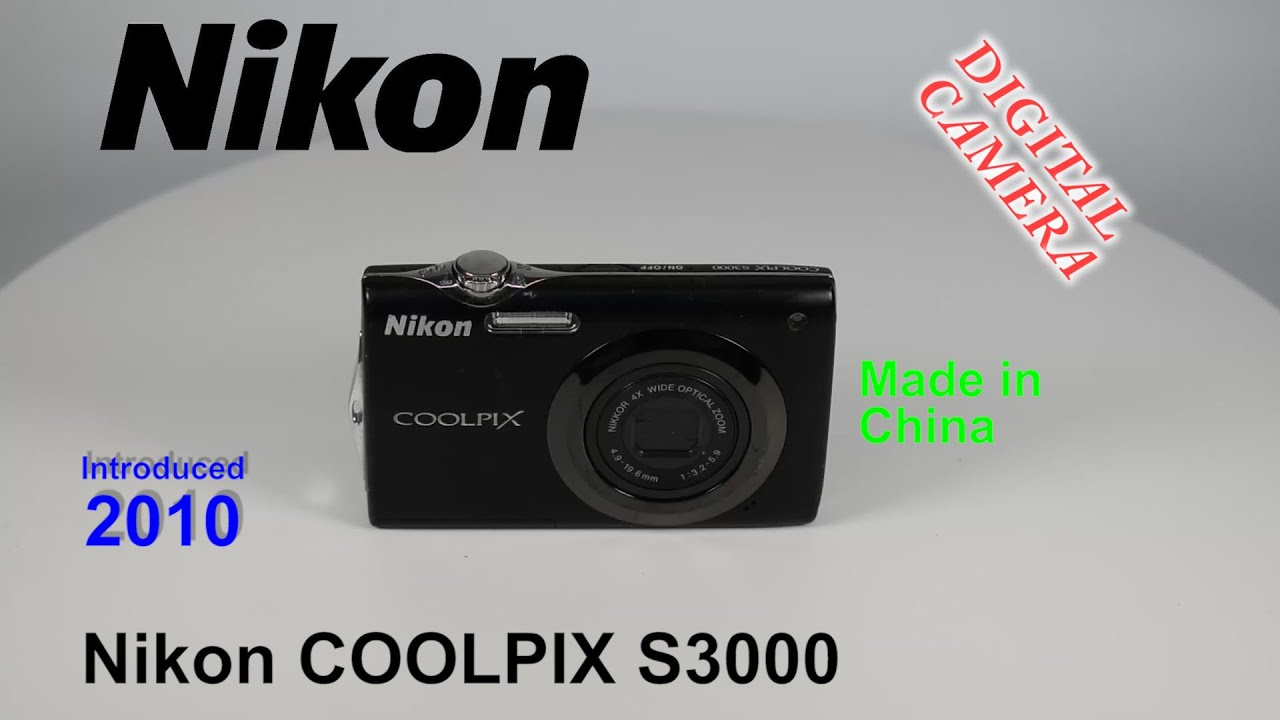 Appareil Photo Numérique Nikon Coolpix S3000 - 12 MP, Compact, Jaune, D'occasion, Avec Carte SD 8 Go