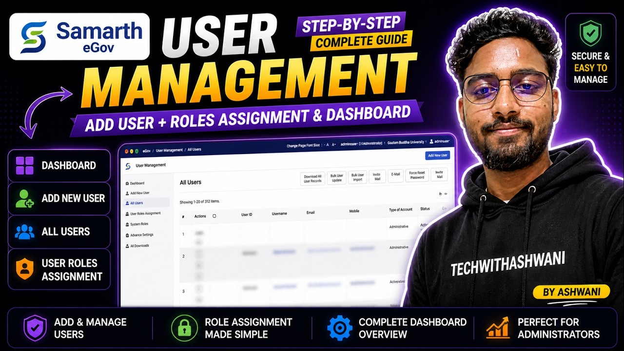 How to Manage Users in Samarth Portal | User Management | Add User ...