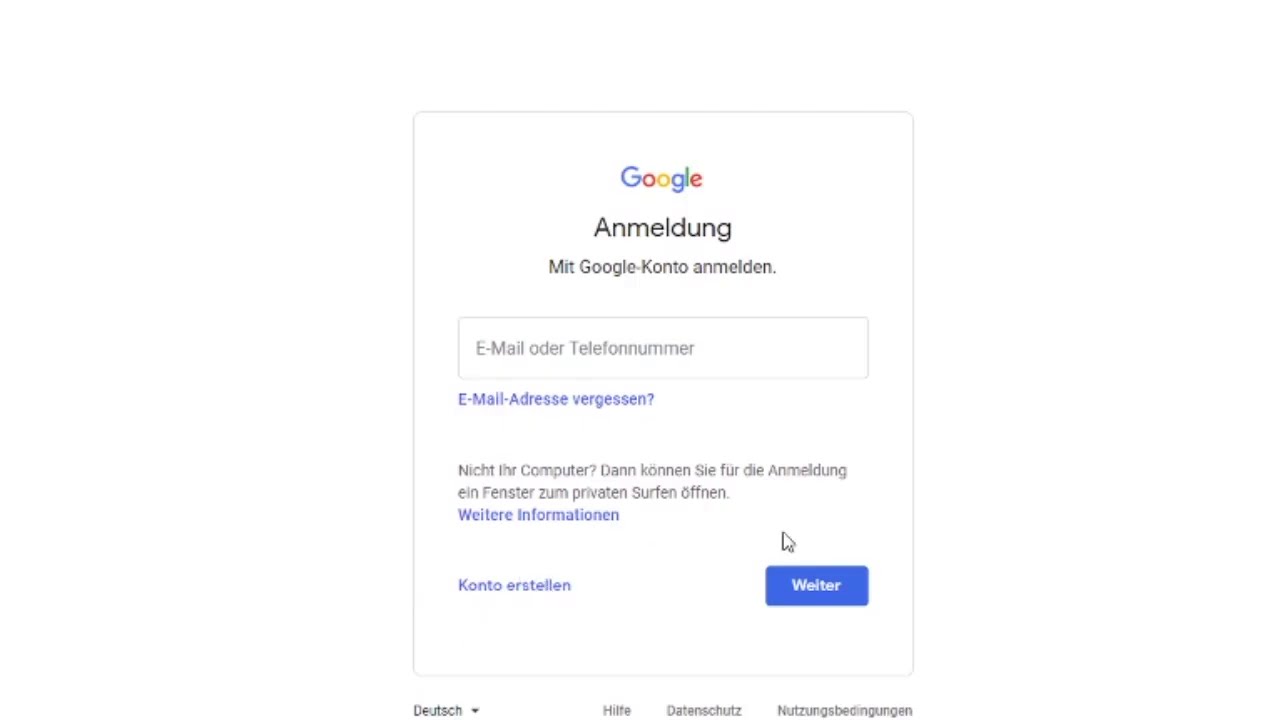 GOOGLE KONTO ERSTELLE (MIT DEM PC) - YouTube GOOGLE KONTO ERSTELLE (MIT DEM PC) - YouTube