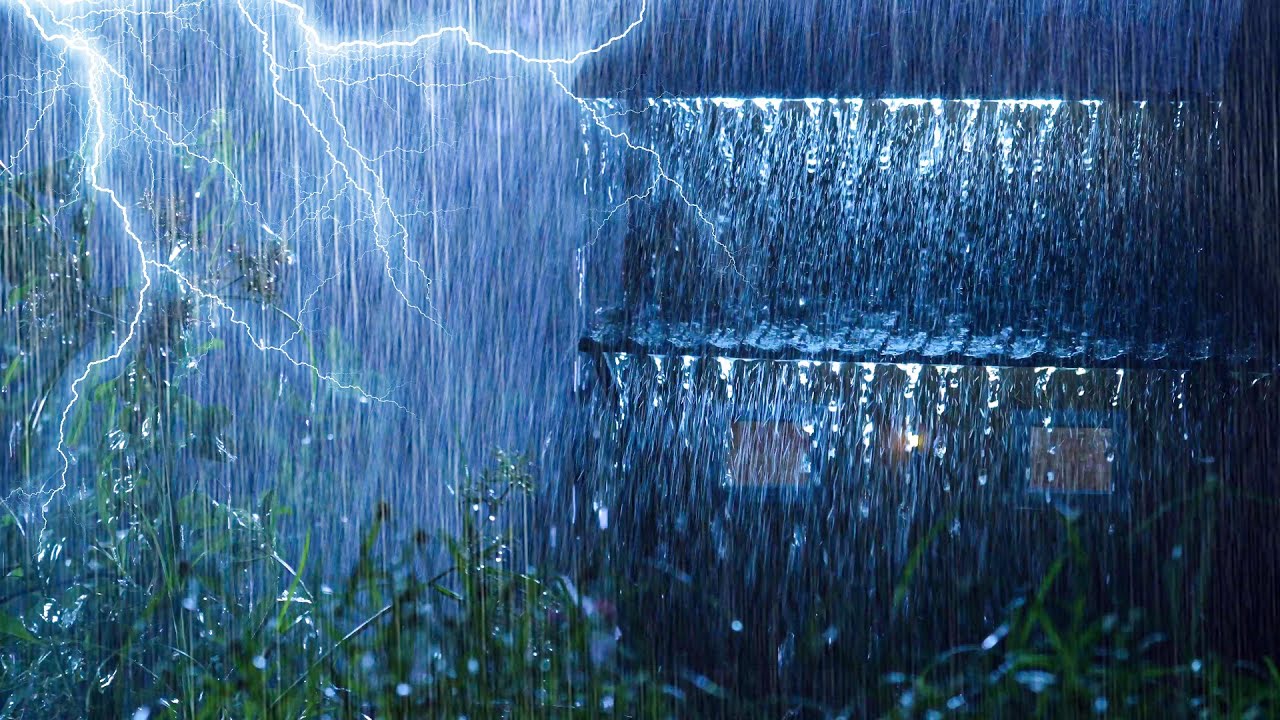 Sonido de lluvia fuerte y truenos para dormir profundamente, meditar y ...