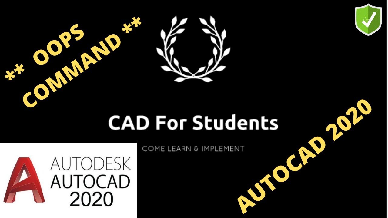 AUTOCAD 2020 OOPS Command In AUTOCAD YouTube
