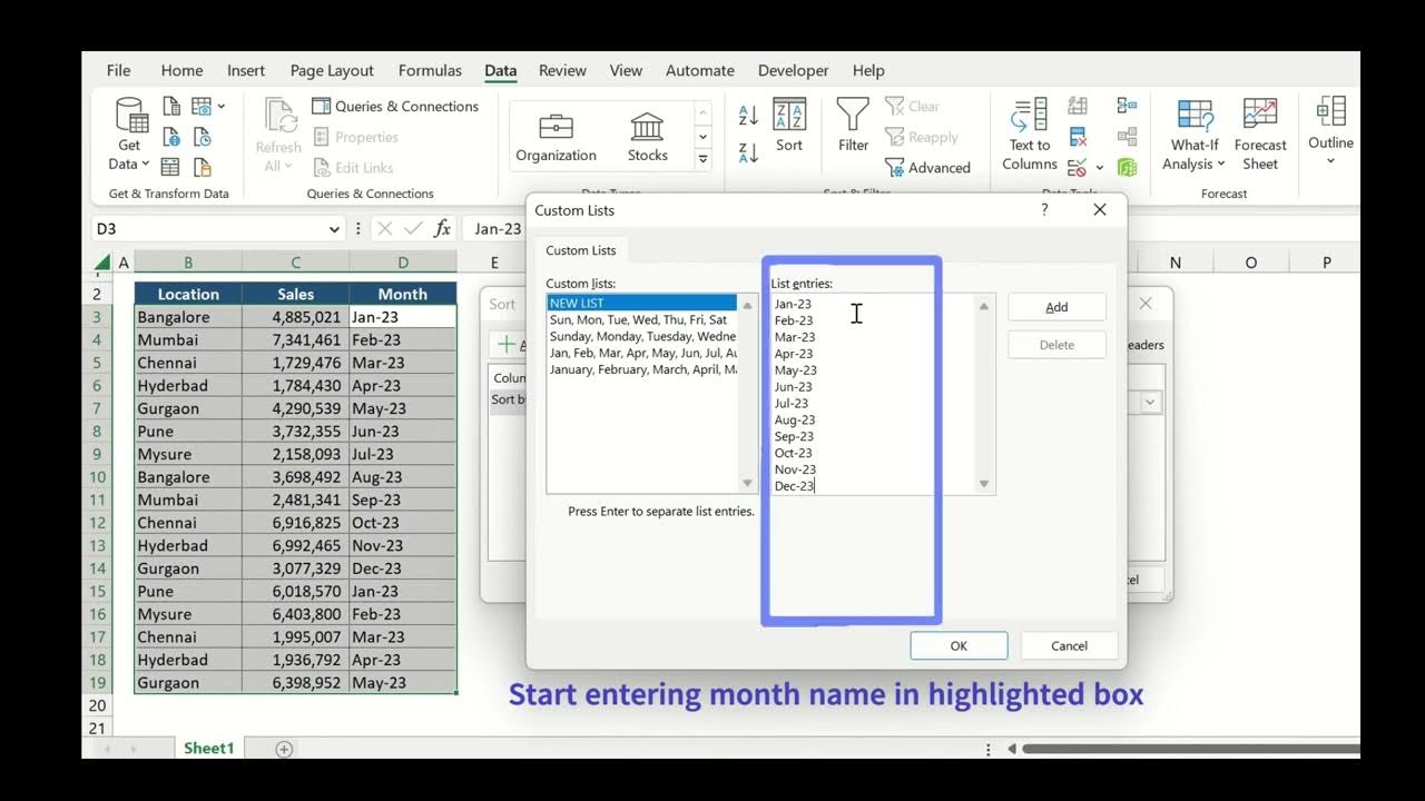 Pivot Table Automatic Sequence Order of Months YouTube