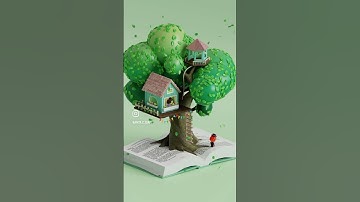 This is how I create the tree house in Blender 😊🏡📚#blender #treehouse #3d