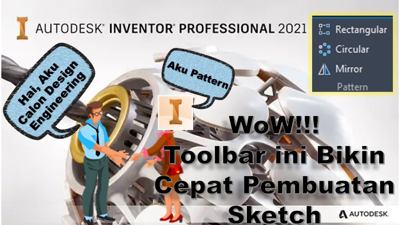 Tutorial Autodesk Inventor 2021 [4] - Fungsi Tool Pattern - YouTube